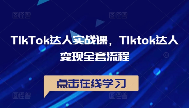 TikTok达人实战课，Tiktok达人变现全套流程-千优网创
