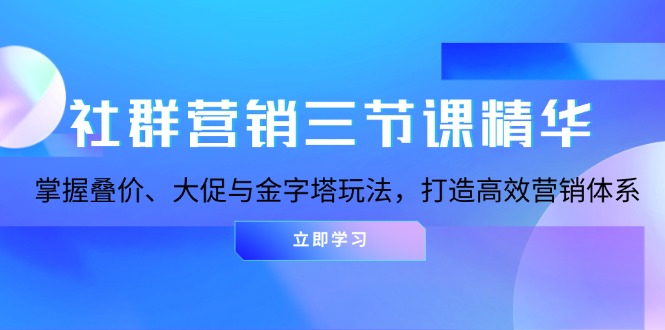 社群营销三节课精华:掌握叠价、大促与金字塔玩法,打造高效营销体系-千优网创