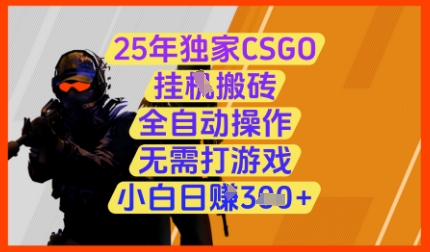 25年独家CSGO挂G搬砖，全自动操作，无需打游戏，小白日入3张+【揭秘】-千优网创