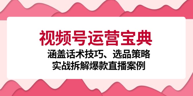 视频号运营宝典：涵盖话术技巧、选品策略、实战拆解爆款直播案例-千优网创