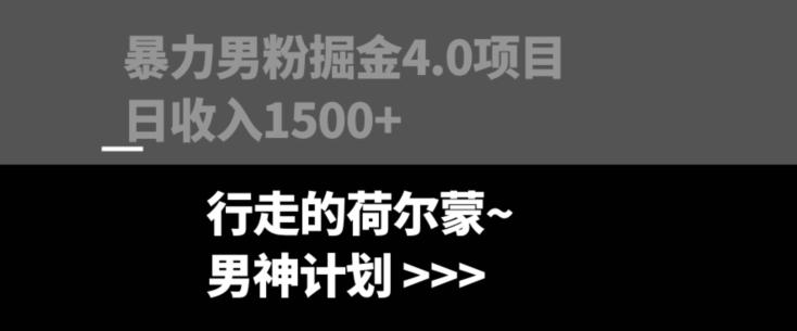 暴力男粉掘金4.0项目不违规不封号无脑复制单人操作日入1000+-千优网创