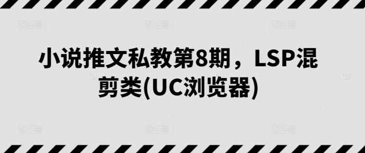 小说推文私教第8期，LSP混剪类(UC浏览器)-千优网创