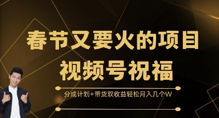 春节又要火的项目视频号祝福,分成计划+带货双收益,轻松月入几个W【揭秘】-千优网创