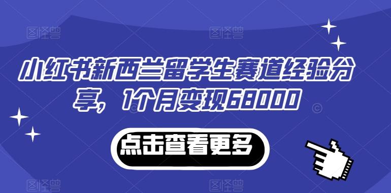 小红书新西兰留学生赛道经验分享，1个月变现68000【揭秘】-千优网创