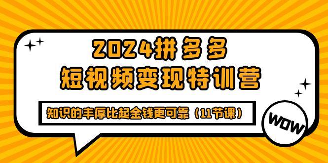 (9817期)2024拼多多短视频变现特训营，知识的丰厚比起金钱更可靠(11节课)-千优网创