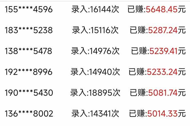 信息录入，几秒一单，只需一部手机，小白轻松上手，日入500＋-千优网创