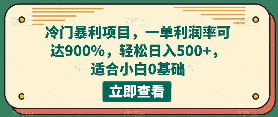冷门暴利项目，一单利润率可达900%，轻松日入500+，适合小白0基础-千优网创