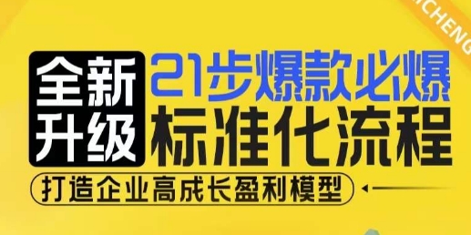 21步爆款必爆标准化流程，全新升级，打造企业高成长盈利模型-千优网创