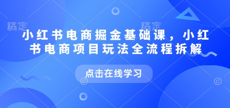 小红书电商掘金课，小红书电商项目玩法全流程拆解(更新5月)-千优网创