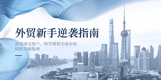 （14201期）外贸新手逆袭指南：高效成交客户，科学规划全球市场，轻松突破瓶颈-千优网创