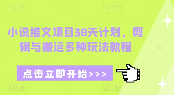 小说推文项目38天计划，剪辑与搬运多种玩法教程-千优网创