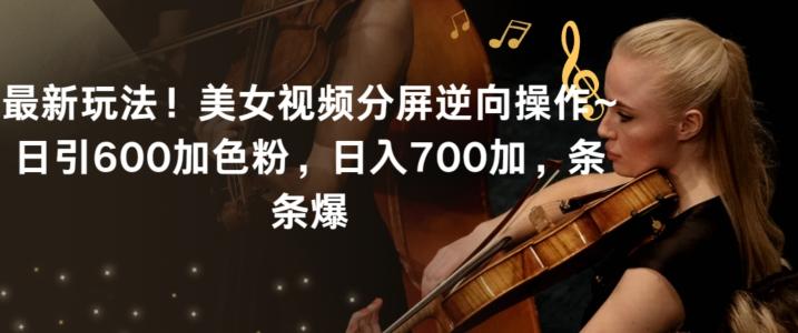 最新玩法！美女视频分屏逆向操作~日引600加色粉，日入700加，条条爆【揭秘】-千优网创