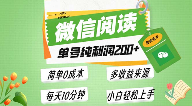 最新微信阅读6.0,每日5分钟,单号利润200+,可批量放大操作,简单0成本-千优网创