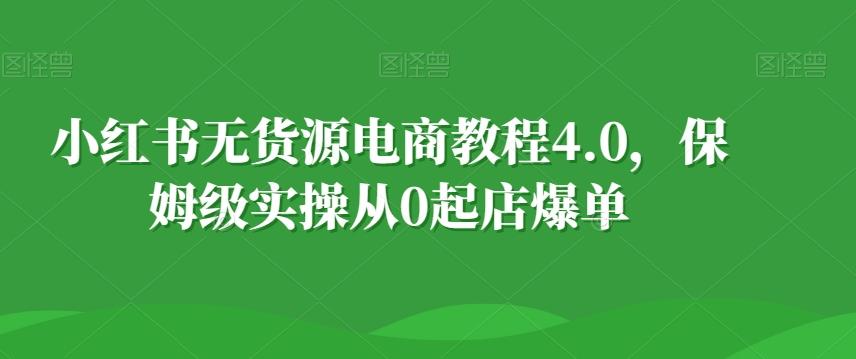 小红书无货源电商教程4.0，保姆级实操从0起店爆单【拆解】-千优网创