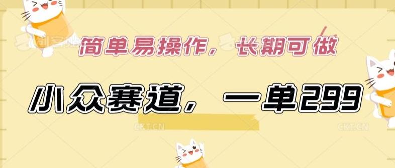 小众赛道，一单299.简单易操作，长期可做【揭秘】-千优网创