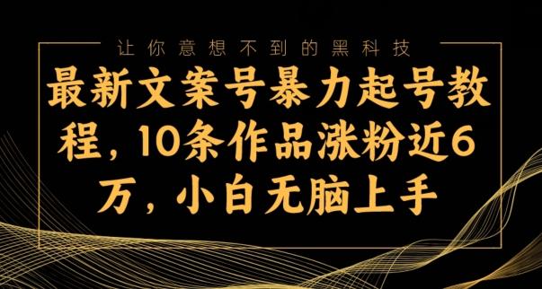 最新文案号暴力起号教程，10条作品涨粉近6万，小白无脑上手-千优网创