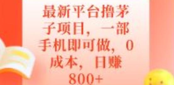 最新平台撸茅子项目，一部手机即可做，0成本，日赚800+-千优网创