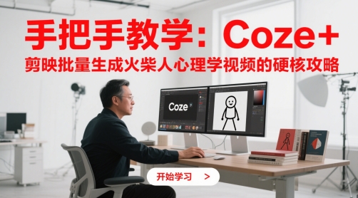 手把手教学：Coze + 剪映批量生成火柴人心理学视频的硬核攻略-千优网创