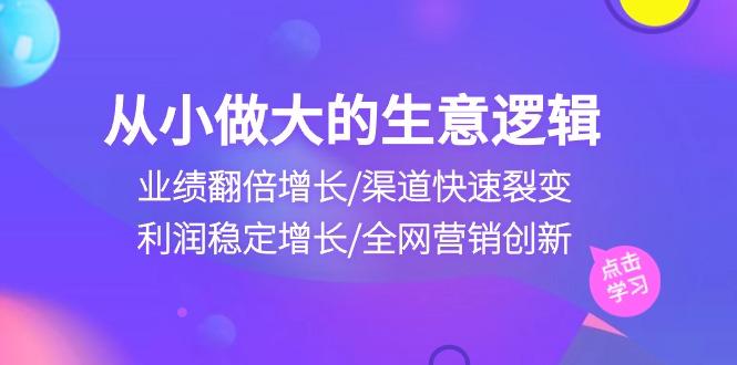 从小做大生意逻辑：业绩翻倍增长/渠道快速裂变/利润稳定增长/全网营销创新-千优网创