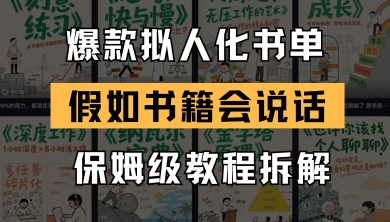 最新爆款拟人化书单玩法，假如书籍会说话，保姆级教程-千优网创