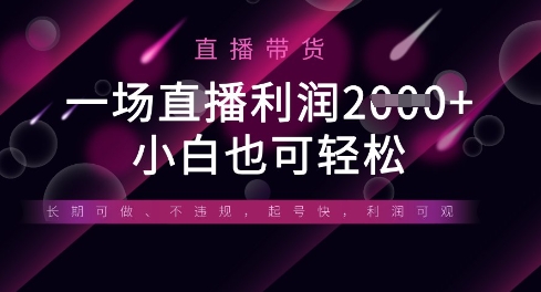 半无人直播带货，一场利润数张，适合所有平台玩法，小白也可轻松-千优网创