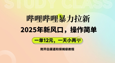 哔哩哔哩暴力拉新：2025年新风口，一单12元，一天数张(附开白渠道和保姆级教程)-千优网创