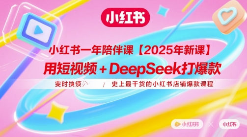 小红书一年陪伴课【2025年新课】，用短视频+deepSeek打爆款，史上最干货的小红书店铺爆款课程-千优网创