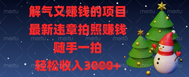 解气又挣钱的项目,最新违章拍照挣钱,随手一拍,轻松收入数张【揭秘】-千优网创